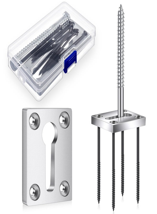 Shimeyao 2 Sets Newel Post Fastener Newel Post Mounting Kit Wood Handrail Installation Hardware Works on Finished Floors, Stairs, Ceramic Tile and Concrete, Rectangular - Image 1
