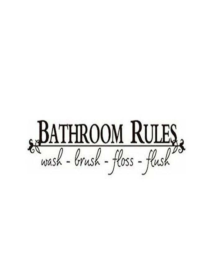 Decaltor Black 5.5" x 22" Bathroom Rules Wash Brush Floss Flush Quote Saying Wall Sticker Home Decal Decor for Bathroom - Image 3