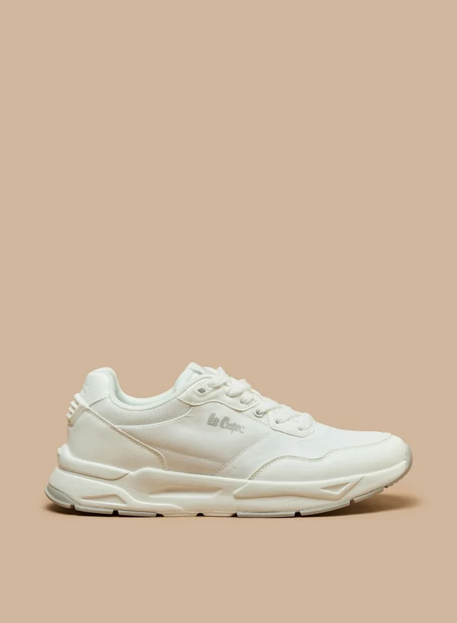 Lee Cooper Men's Panelled Low Ankle Sneakers with Lace-Up Closure