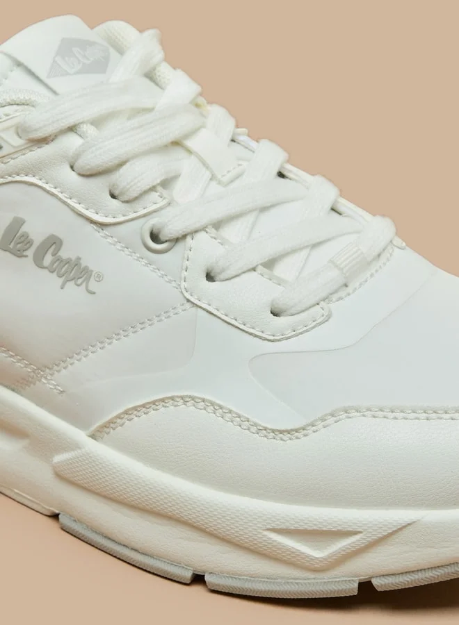 Lee Cooper Men's Panelled Low Ankle Sneakers with Lace-Up Closure