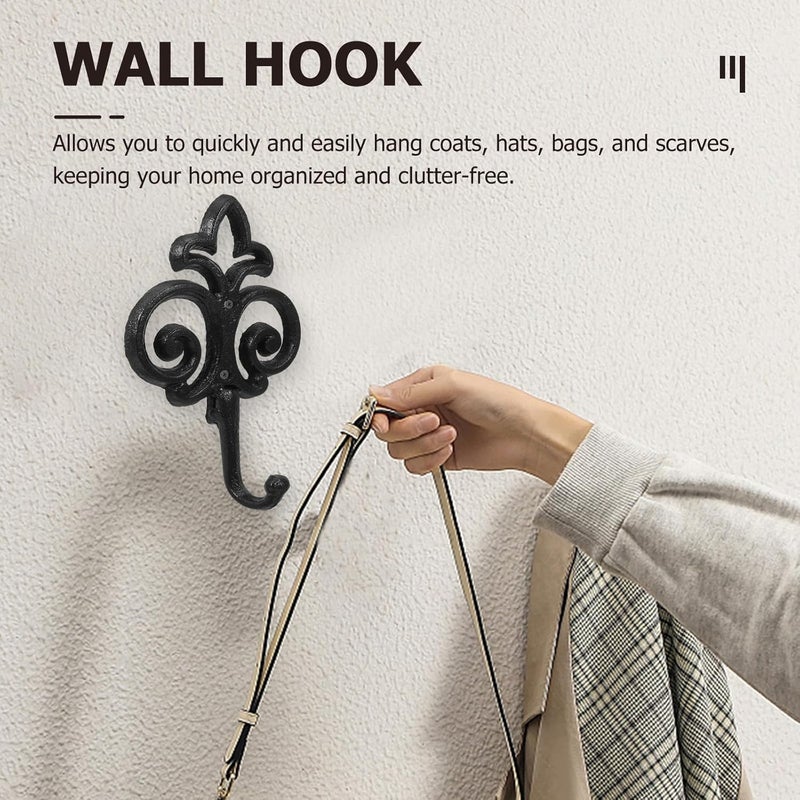 Vintage Cast Iron Wall Hook Coat Hanger Retro Clothes Hook Heavy Duty for Home Entryway Bedroom Bathroom - Image 5