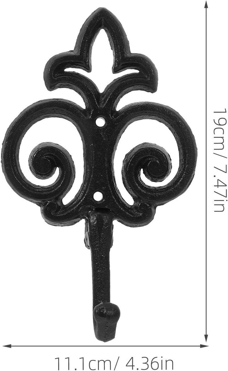 Vintage Cast Iron Wall Hook Coat Hanger Retro Clothes Hook Heavy Duty for Home Entryway Bedroom Bathroom - Image 2