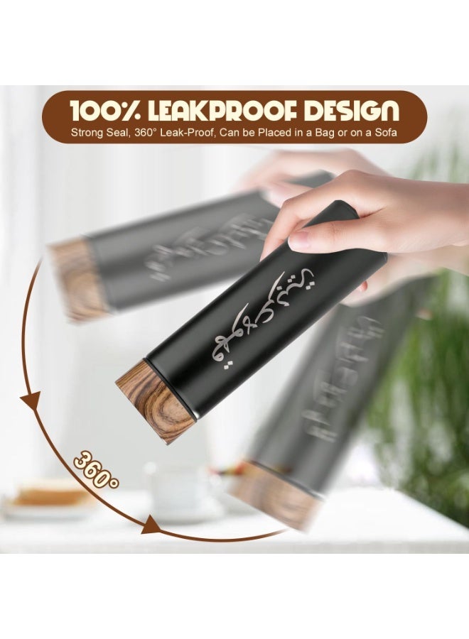 DURKU 3pcs/set Coffee Insulated Cup Set With 2 Cups, Arabic Coffee Thermos, Insulated Cup Gift Box Set Includes 500ml Stainless Steel Thermos And 2 80ml Double-Layer Coffee Cups, Suitable For Gifts, Saudi National Day Gift. - Image 5