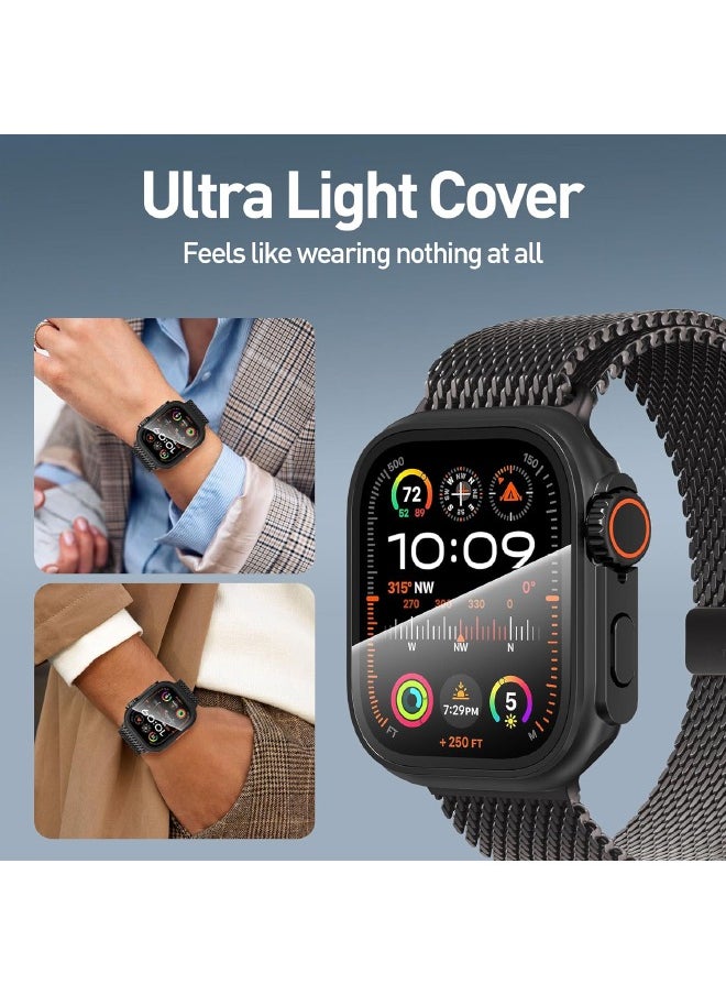 Generic - Case for Apple Watch Series 10 46mm with Tempered Glass Screen Protector, [Looks Like iWatch Ultra] Unique Design Hard PC Waterproof Case Cover for iWatch Series 10 (2024) 46mm, Black - Image 1