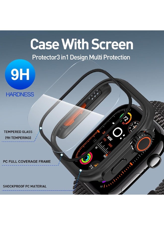 Generic - Case for Apple Watch Series 10 46mm with Tempered Glass Screen Protector, [Looks Like iWatch Ultra] Unique Design Hard PC Waterproof Case Cover for iWatch Series 10 (2024) 46mm, Black - Image 1