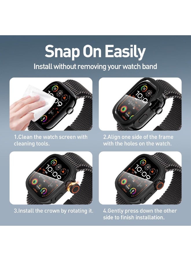 Generic - Case for Apple Watch Series 10 46mm with Tempered Glass Screen Protector, [Looks Like iWatch Ultra] Unique Design Hard PC Waterproof Case Cover for iWatch Series 10 (2024) 46mm, Black - Image 1
