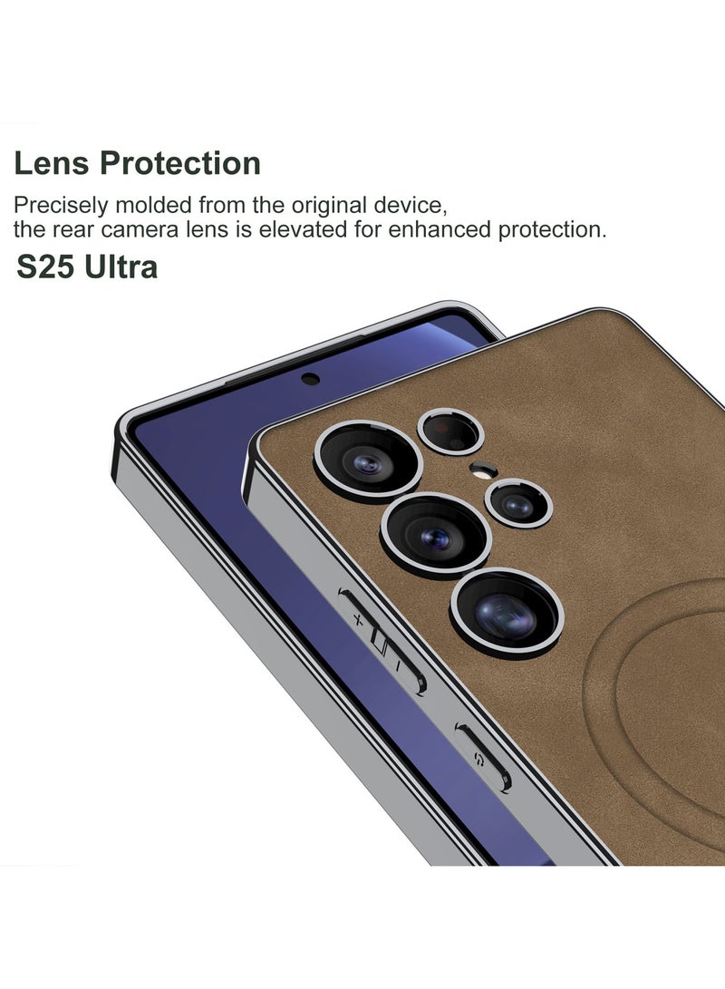 GKK Luxury Matte Leather Case for Samsung Galaxy S25 Ultra (2025) , Ultra-Thin, Anti-Drop, All-Round Protection Phone Cover Support MagSafe Wireless Charging with Pen Slot Design - Pen Not Included  - Image 4