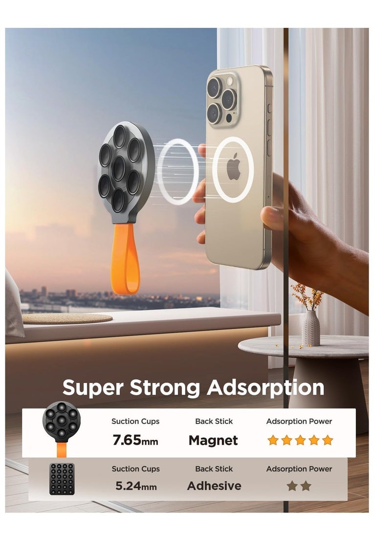 Silicone Suction Phone Case Grip Stand Holder, Hands-Free Cell Phone Accessory Holder, Magnetic Suction Cup Phone Stand, Suitable for iPhone 15 Pro Max, Selfies and Tiktok Videos - Image 2