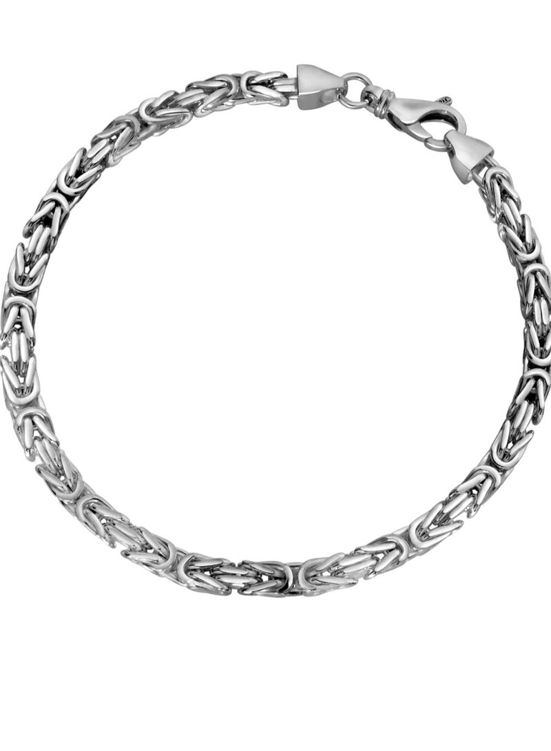 Sterling Silver 21 cm long Solid Royal Chain Bracelet - Image 2