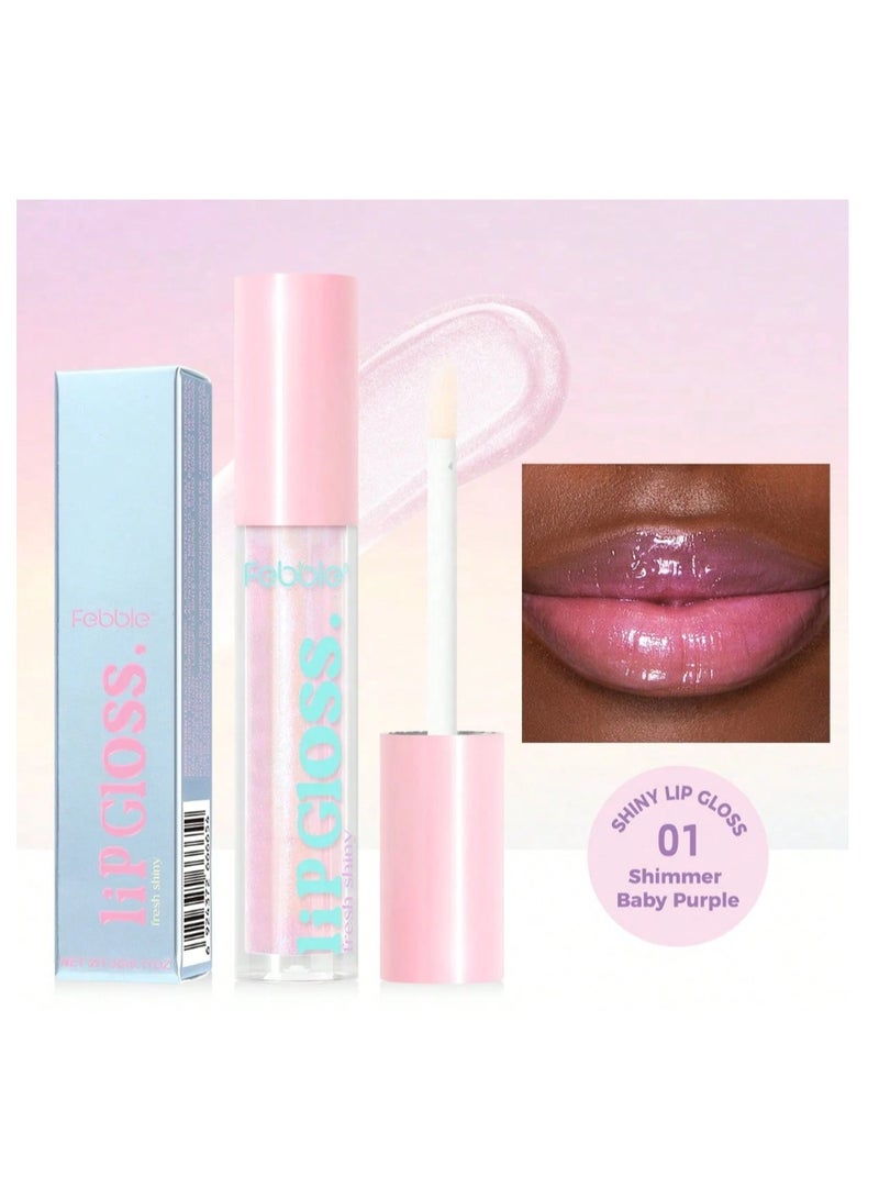 Febble 6-Color Moisturizing Crystal Lip Gloss Lightweight And Comfortable Natural Gloss Long-Lasting Moisturizing Brightens Lip Color Girls' Makeup - Image 1