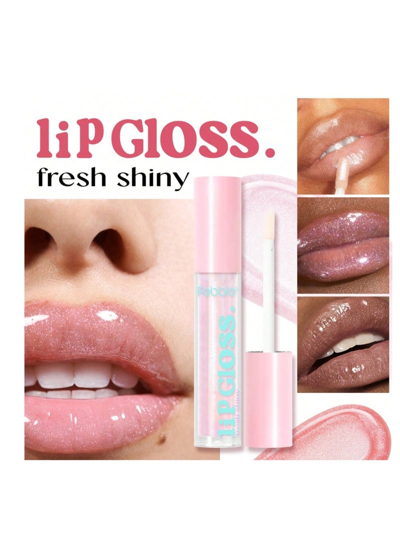 Febble 6-Color Moisturizing Crystal Lip Gloss Lightweight And Comfortable Natural Gloss Long-Lasting Moisturizing Brightens Lip Color Girls' Makeup - Image 2