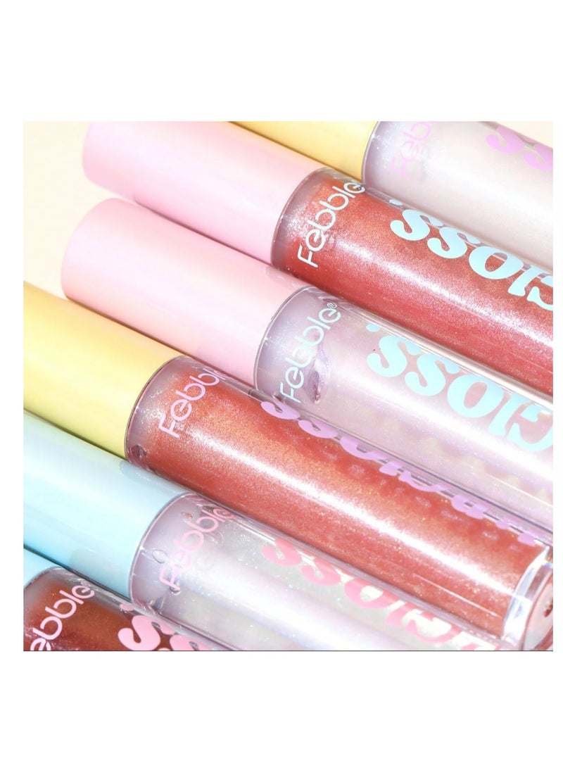 Febble 6-Color Moisturizing Crystal Lip Gloss Lightweight And Comfortable Natural Gloss Long-Lasting Moisturizing Brightens Lip Color Girls' Makeup - Image 3