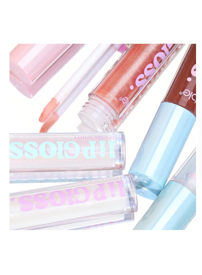 Febble 6-Color Moisturizing Crystal Lip Gloss Lightweight And Comfortable Natural Gloss Long-Lasting Moisturizing Brightens Lip Color Girls' Makeup - Image 4