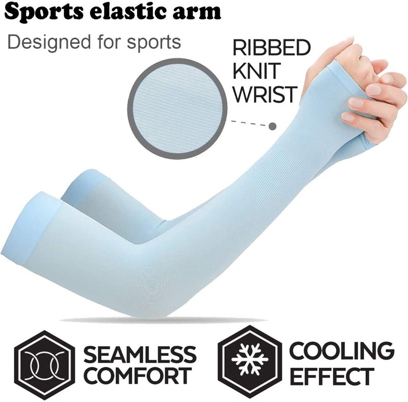 NESVIB 3 Pairs Biker/Sports Full Arm Fingerless Sleeves Gloves for UV, Dust, Summer, Sun Protection for men and Women - Image 4