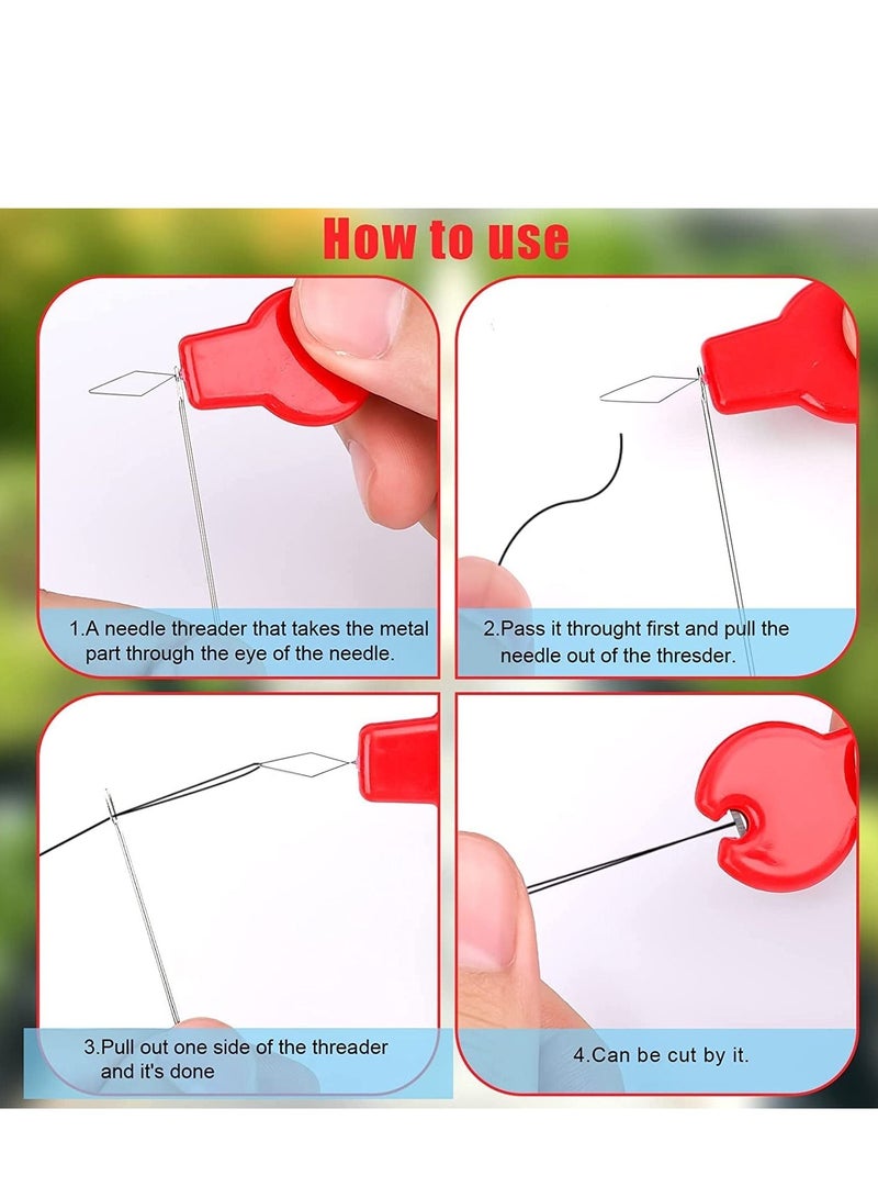 صن تاون 10 قطع من خيوط إبرة الخياطة اليدوية البلاستيكية البسيطة، مجموعة أدوات خياطة يدوية بسيطة من البلاستيك - Image 4