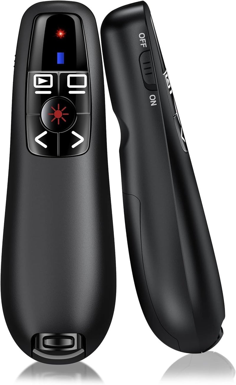 rts Wireless Presenter Pointer for Presentation Laser Power Pointer, PPT Presenter Slide Changer Controller Remote Clicker Slide Changer for Mac/Computer/Laptop/Projector/Keynote/PPT/Google Slides - Image 1