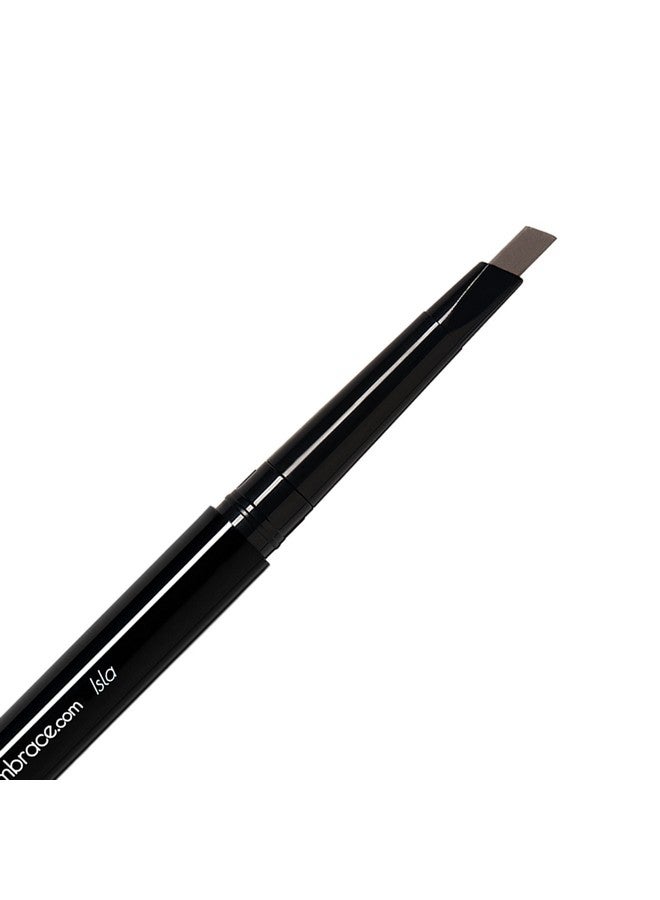 Eye Embrace Isla Medium Browngray Eyebrow Pencil Waterproof Doubleended Automatic Angled Tip & Spoolie Brush Crueltyfree - Image 1