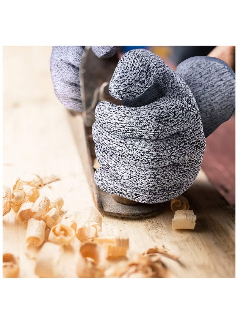 4 PCS (M+l) Cut Resistant Gloves Level 5 Protection for Kitchen, Upgrade Safety Anti Cutting Gloves for Meat Cutting, Wood Carving, Mandolin Slicing and More (Grey) - Image 5