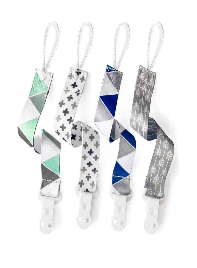 PandaEar Baby Pacifier Clips Solid Color, 4 Pack Universal Holder Leash for Boys and Girls, Perfect for Baby Teething Toys Teethers and Baby Shower Gift (Neutral) - Image 1