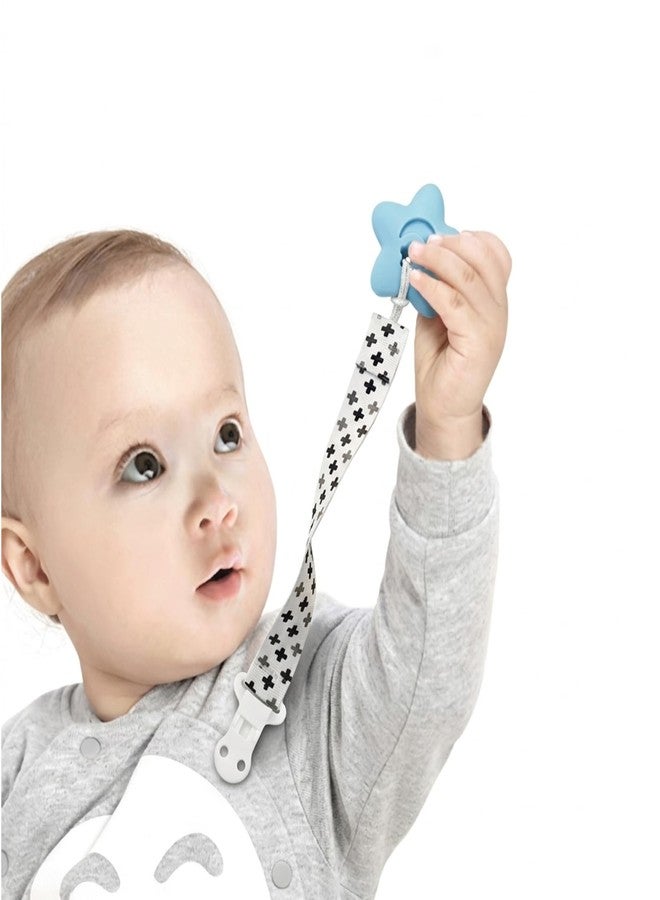 PandaEar Baby Pacifier Clips Solid Color, 4 Pack Universal Holder Leash for Boys and Girls, Perfect for Baby Teething Toys Teethers and Baby Shower Gift (Neutral) - Image 4
