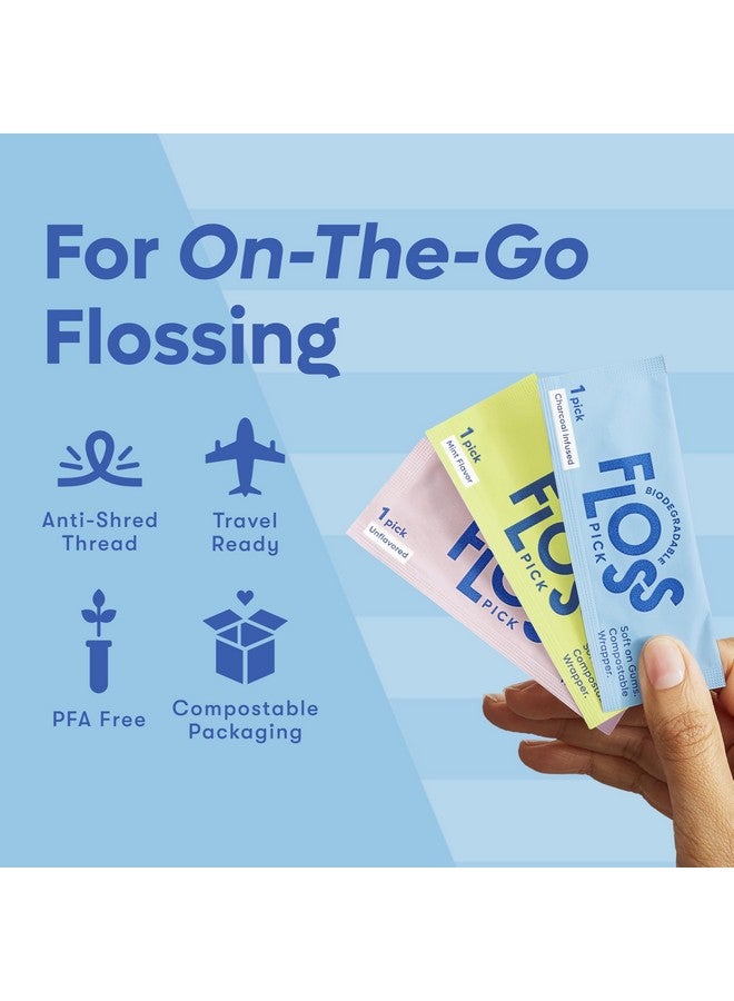 SMARTLIFECO Individually Wrapped Dental Floss Picks - Biodegradable Plastic Free Flosser Handle & Packaging | Natural Toothpick Stick Soft On Gums & Teeth | Eco Friendly, Zero Waste Flossers | Mint, 50x - Image 5