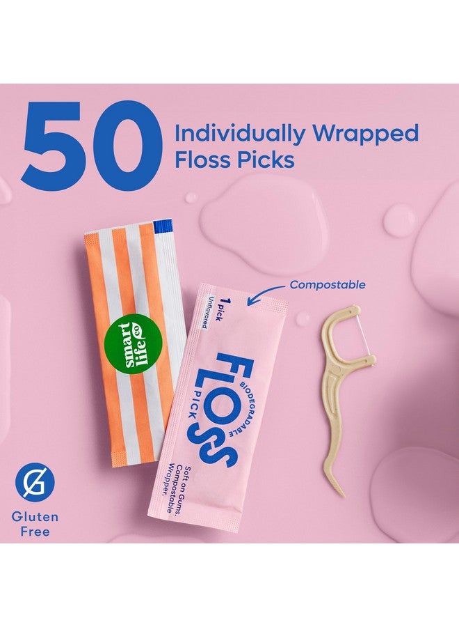 SMARTLIFECO Individually Wrapped Dental Floss Picks - Biodegradable Plastic Free Flosser Handle & Packaging | Natural Toothpick Stick Soft On Gums & Teeth | Eco Friendly, Zero Waste Flossers | Mint, 50x - Image 4