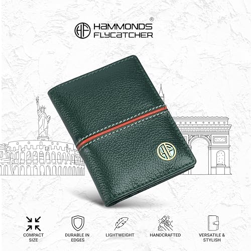 HAMMONDS FLYCATCHER Genuine Leather Card Holder Wallet for Man & Women, RFID Protected ATM/Credit Card Holder Wallet for Men with 6 Slots, Gift for Men, Father, Husband, Boyfriend - Design Green - Image 3