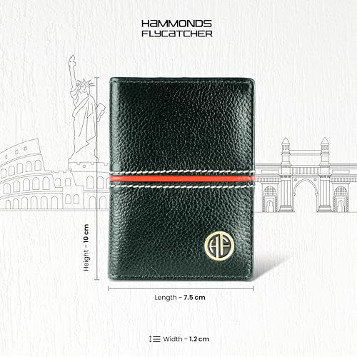HAMMONDS FLYCATCHER Genuine Leather Card Holder Wallet for Man & Women, RFID Protected ATM/Credit Card Holder Wallet for Men with 6 Slots, Gift for Men, Father, Husband, Boyfriend - Design Green - Image 2