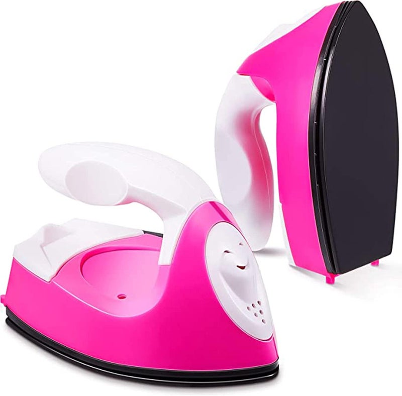 KASTWAVE Mini Craft Iron, Mini Heat Press Mini Iron Portable Handy Heat Press Small Iron with Charging Base Accessories for Beads Patch Clothes DIY T-Shirts Shoes Heat Transfer Vinyl Projects (Pink) - Image 1