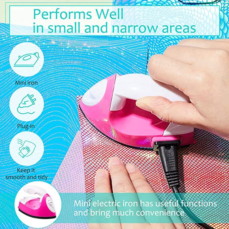 KASTWAVE Mini Craft Iron, Mini Heat Press Mini Iron Portable Handy Heat Press Small Iron with Charging Base Accessories for Beads Patch Clothes DIY T-Shirts Shoes Heat Transfer Vinyl Projects (Pink) - Image 4