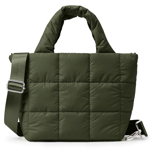 KALIDI FANCY FOREST KALIDI Quilted Tote Bag Small Puffer Crossbody Bag for Women Lightweight Nylon Puffy Shoulder Handbag with Adjustable Strap - Image 1