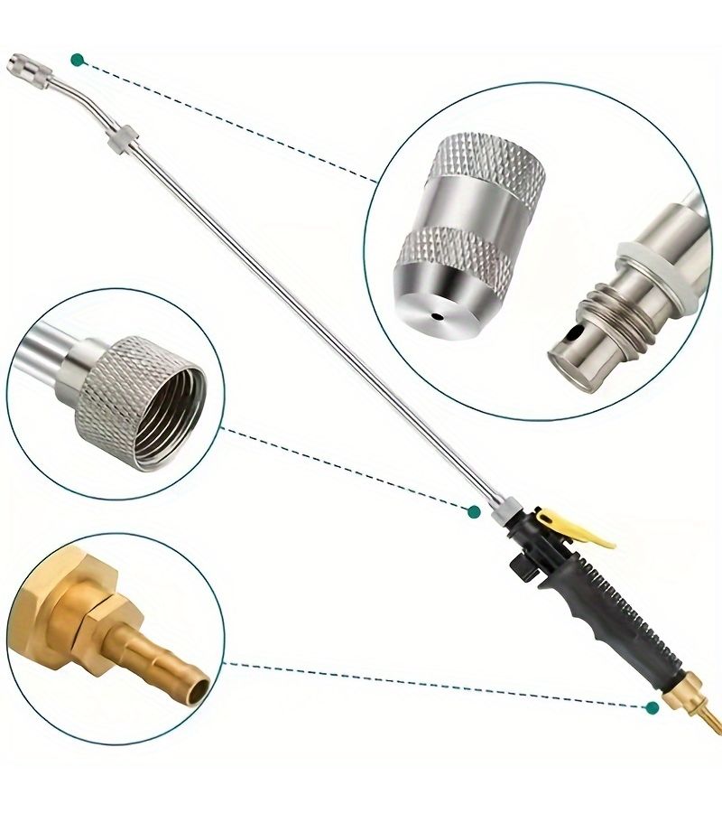 28 Inch Stainless Steel High Pressure Sprayer Wand Long Wash Sprayer Replacement for Home Garden Cleaning Portable Watering Wand Pressure Washer Accessories - Image 4