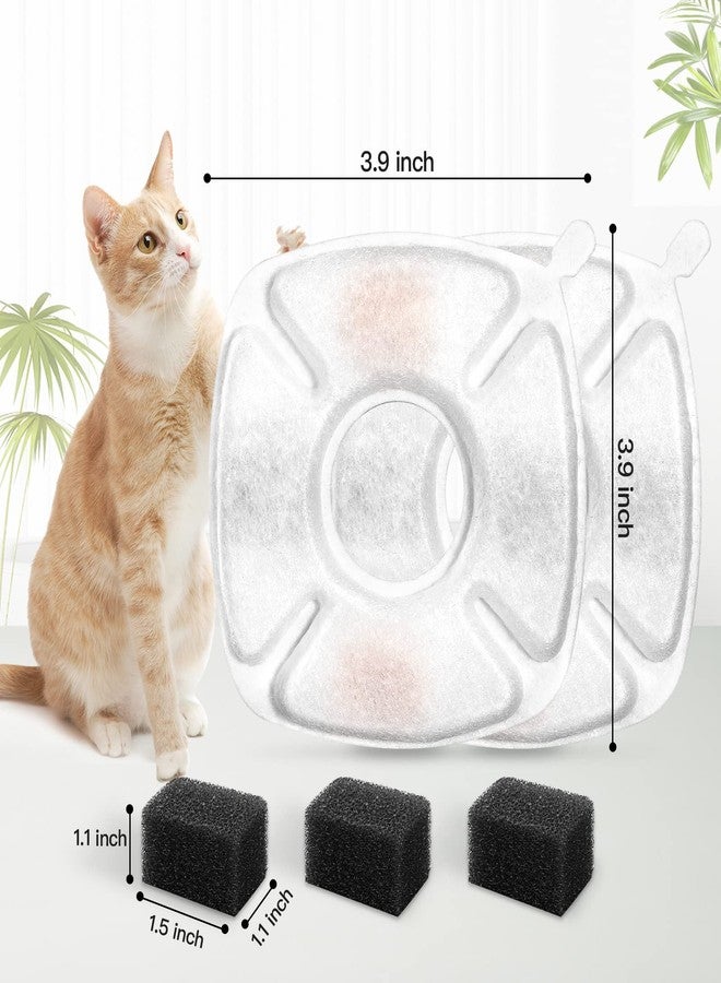 Porens 28 Pcs Cat Water Fountain Replacement Filters-14 Pack Water Fountain Filters 14 Pack Pre-Filter Sponges, Pet fountain replacement filters Fit for 95oz/2.8L Cat Pet Fountain, white + black - Image 3