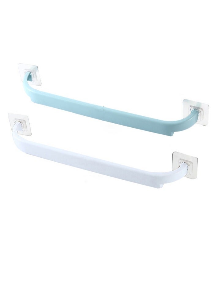 Wall-Mounted Towel Bar, 2 Pcs,Self-Adhesive Towel Bar in White and Blue  - Image 1