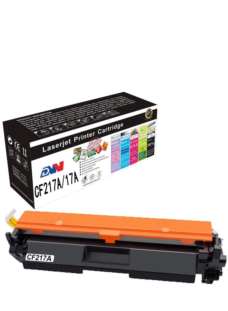 دي دبليو خرطوشة حبر متوافقة بديلة لخرطوشة الحبر 17A CF217A المتوافقة للاستخدام مع طابعة Laserjet Pro M102w M130fw Laserjet Pro MFP M130fw M130nw M130fn M130fn M130a (1* أسود) - Image 1