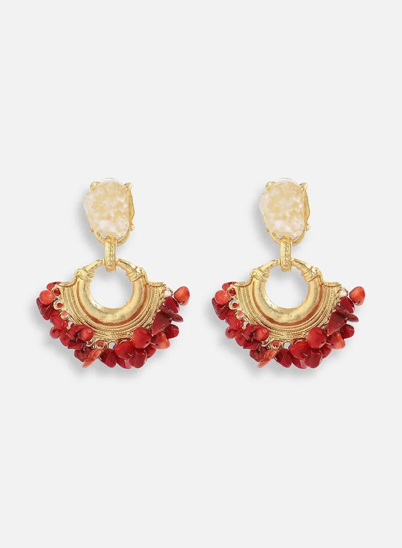 سوهي مطلية بالذهب مصمم الحجر انخفاض القرط الطرف