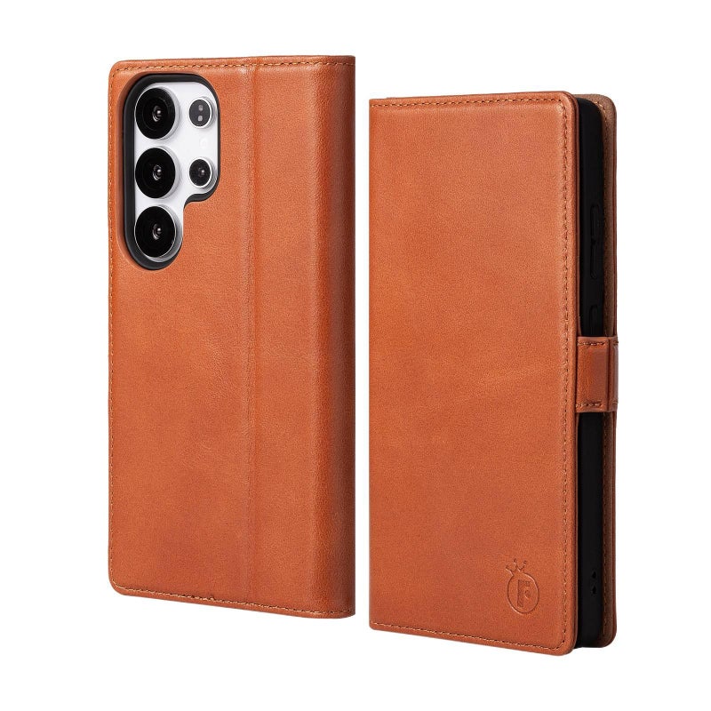 Protective Case | Drop Protection | Strong Magnetic | Chocolate | Leather Texture | Shockproof Cover for Samsung S26 Ultra / Samsung S26 - Image 1