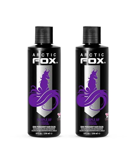Arctic Fox SemiPermanent Hair Dye Vegan CrueltyFree Conditioning AmmoniaFree Long Lasting Purple AF For All Hair Types 8 Fl Oz Pack of 2 - Image 1