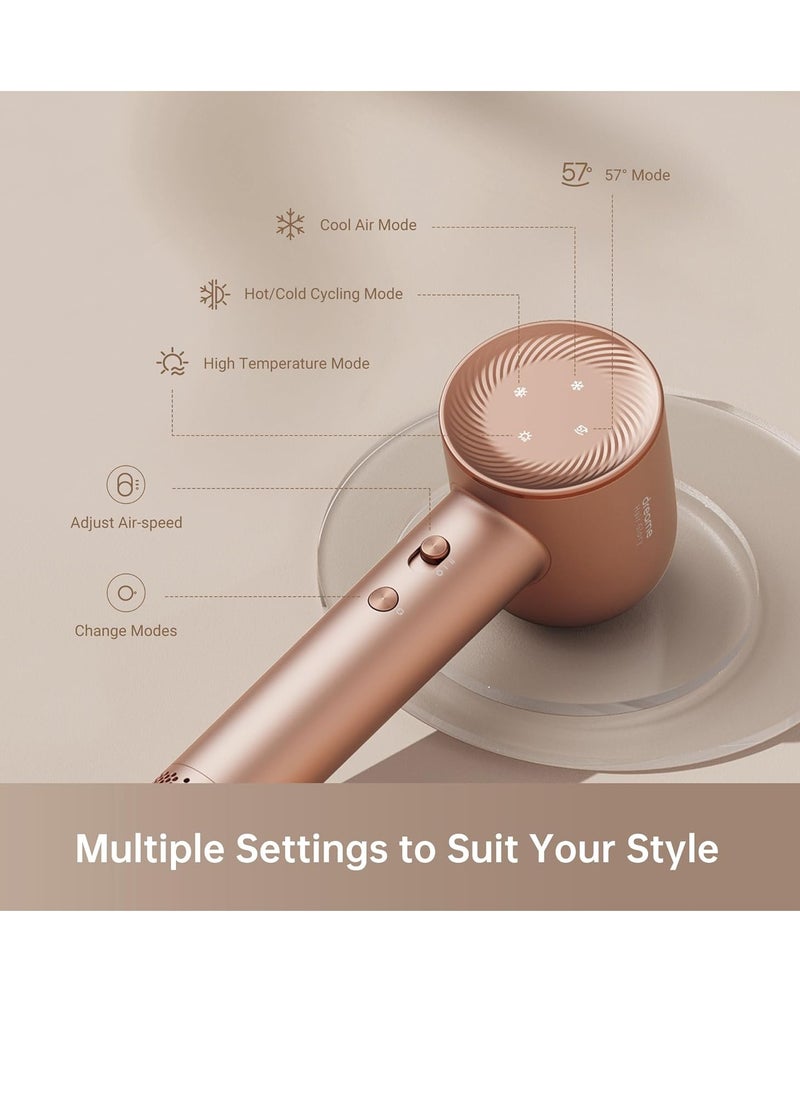 Dreame - Dreame Glory Hair Dryer, Fast Drying, Negative Ionic Blow Dryer, 110,000 RPM, Lightweight, Low Noise, Constant Temperature Hair Care Without Damaging Hair, Rose Gold - AHD6A-RS - Image 1