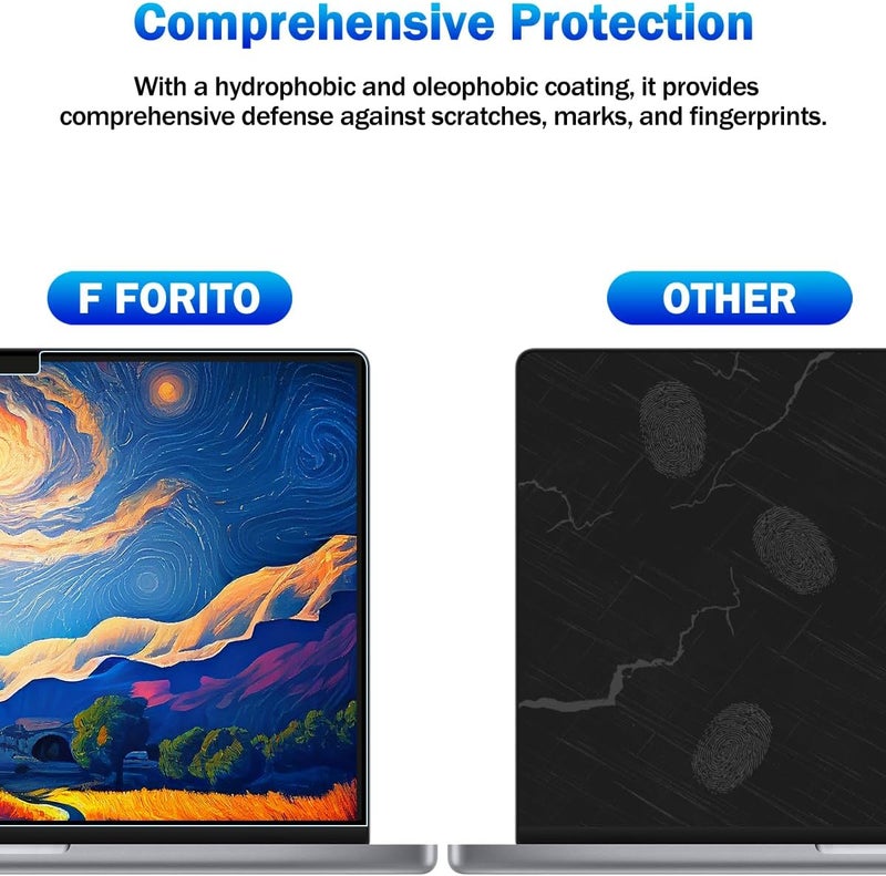 FFORITO 2-Pack Anti Blue Light Matte Laptop Screen Protector Compatible with 2024-2021 MacBook Pro 14 inch M4 M3 M2 M1 Pro/Max, Eye Protection Anti Glare Computer Screen Cover - Image 4