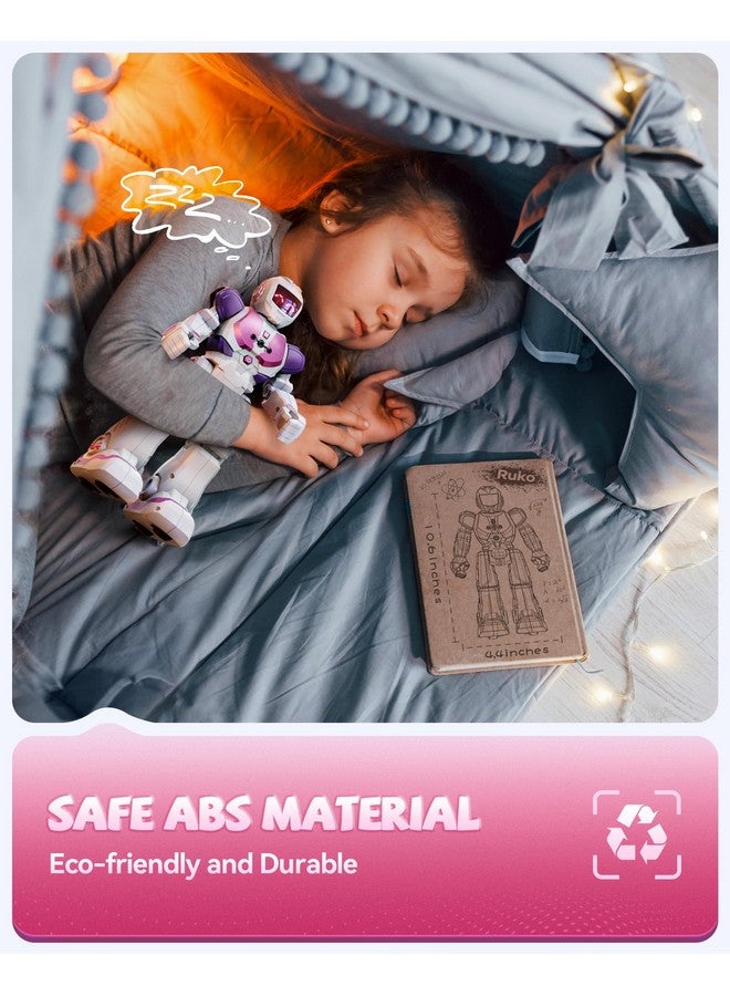 RUKO 6088 Robot Toys For Kids Rc Robot For Girls Gesture Sensing Interactive Smart Robot Singing Dancing Rechargeable Programmable Gifts For Girls & Boys 3 4 5 6 Years Old Pink - Image 4