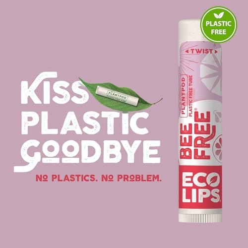 Eco Lips Vegan Superfruit Bee Free Lip Balm Includes Candelilla Wax, Organic Cocoa Butter and Coconut Oil. 100% Plastic-Free Plant Pod Packaging. 3-Pack - Image 4