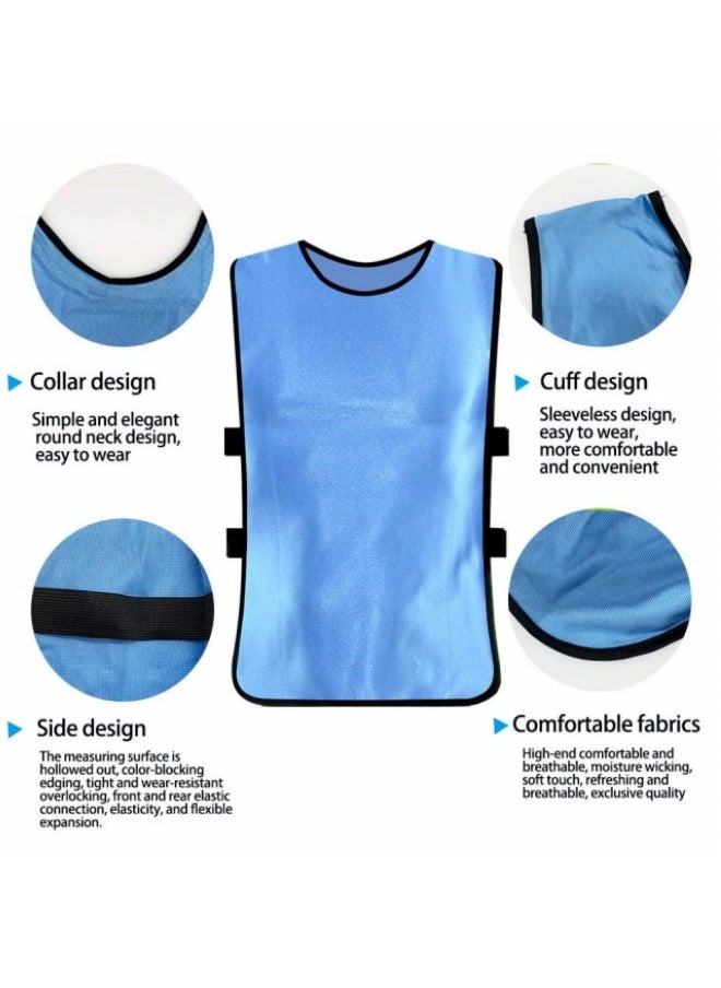 HALAMODO 12 PCS Soccer Training Vest High Breathability Lightweight Comfortable Bright Color Design Suitable for Multiple Sports DIY Number Customization Essential for Team Training  - Image 3
