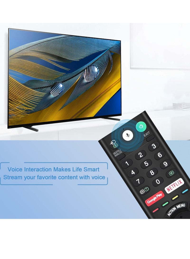 إيف Universal Voice Remote Control لـ Sony Smart TV Bluetooth Controller All Sony Bravia LED OLED LCD 4K UHD HDTV HDR Android TV ، مع Google Play ، Netflix Button RMF-TX200U - Image 3