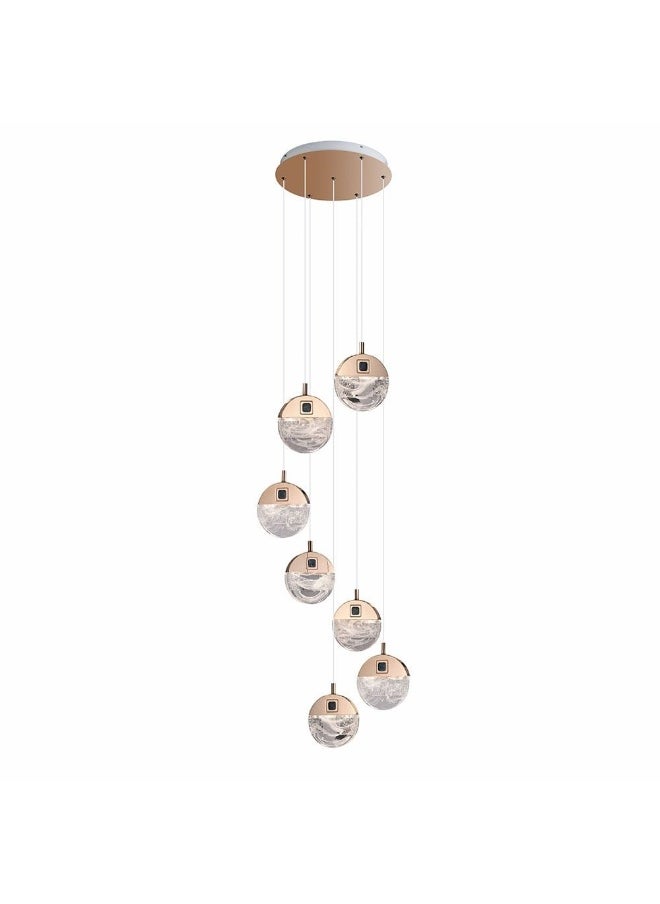 DANUBE HOME Alisse Chandelier Stainless Steel Plus Aluminium Crystal D82 X H16X W30 Led Gold/Clear  - Image 4
