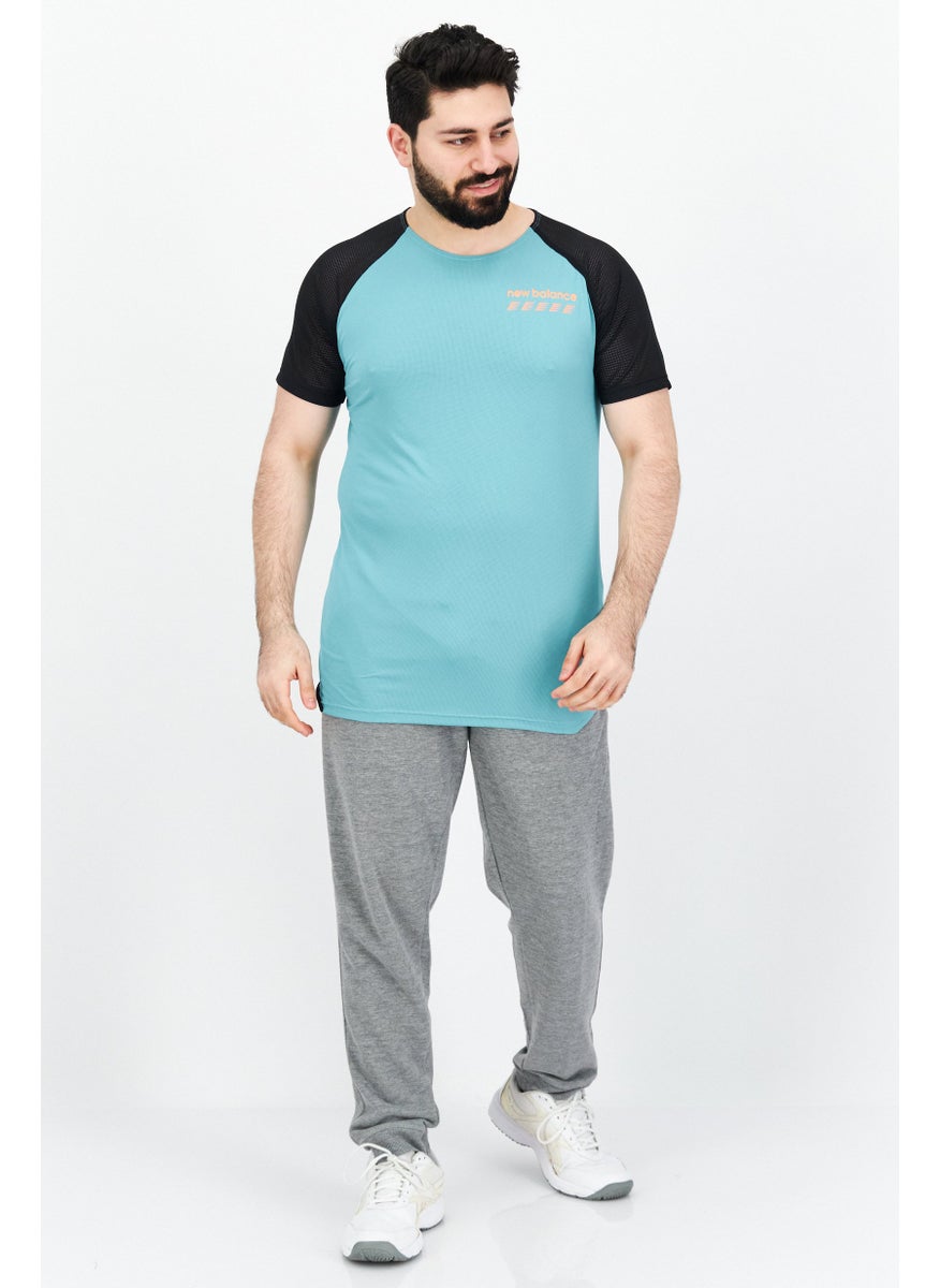 New Balance Men Sportswear Fit Short Sleeve  Training T-Shirt, Green/Black  - Image 3