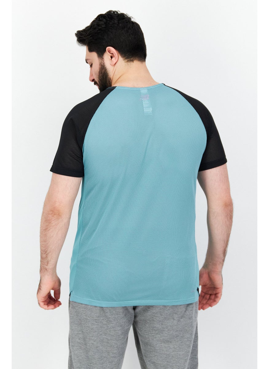 New Balance Men Sportswear Fit Short Sleeve  Training T-Shirt, Green/Black  - Image 2