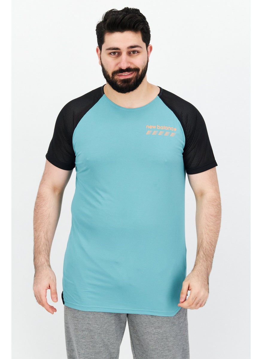 New Balance Men Sportswear Fit Short Sleeve  Training T-Shirt, Green/Black  - Image 1