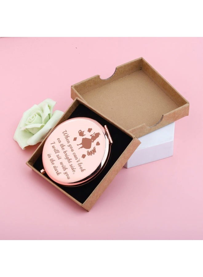 AKTAP Alice Gifts Alice Fans Compact Mirror I Will Sit with You in The Dark Wonderland Makeup Mirror for Women - Image 4