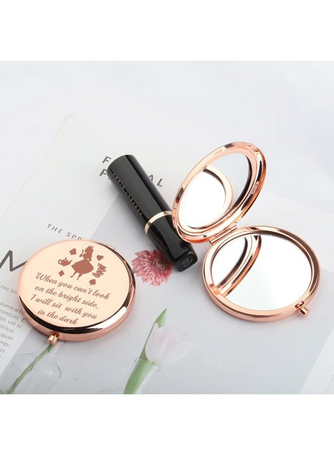 AKTAP Alice Gifts Alice Fans Compact Mirror I Will Sit with You in The Dark Wonderland Makeup Mirror for Women - Image 2